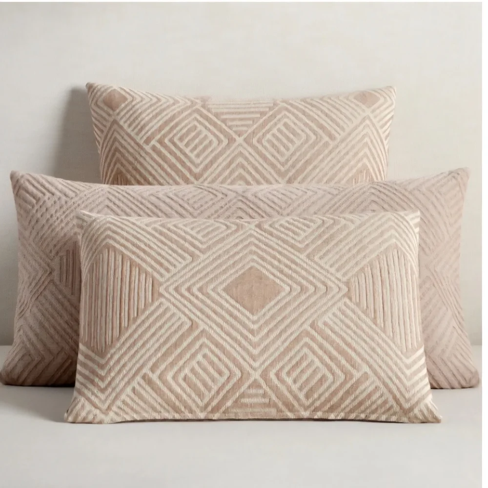 Sweet July x Pottery Barn Geo Caramel Standard Pillow Sham Cover